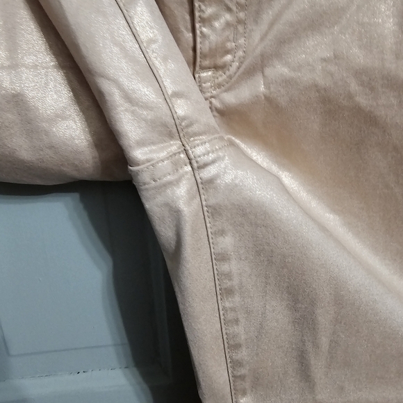 NWOT Lane Bryant Metallic Pink Rose Gold Mid Rise Super Stretch Skinny Petite - Picture 7 of 7